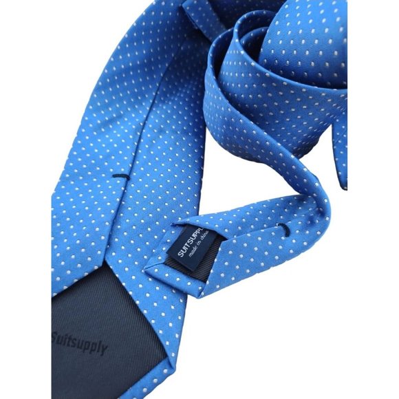 SUITSUPPLY Current Blue Geometric Silk Tie 60"/ 3.2" EC - Picture 6 of 10